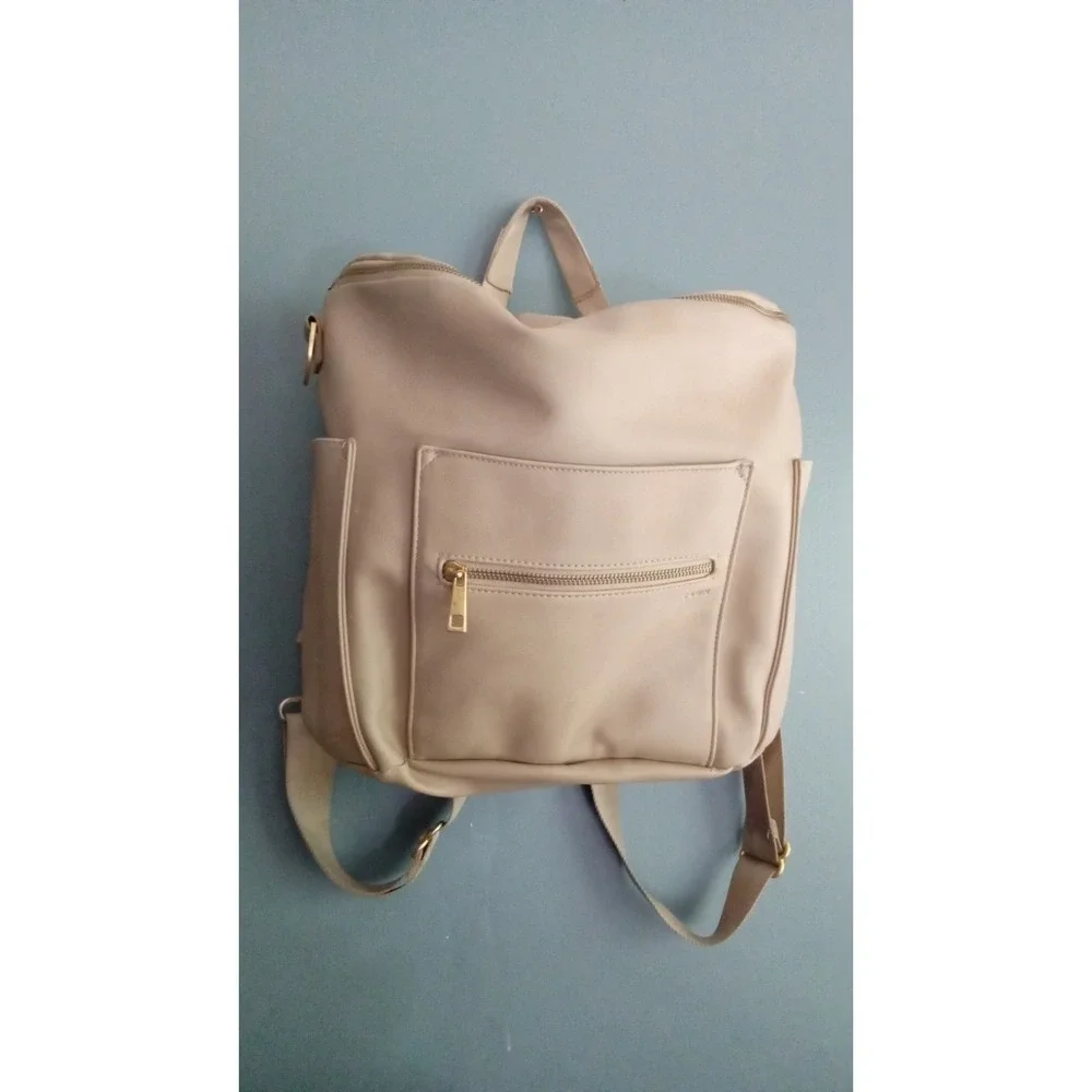Fawn Design Backpack Convertible Diaper Bag‎ Blush Faux Leather